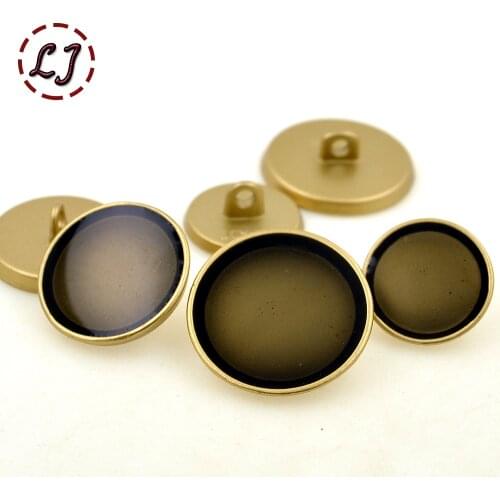 High quality sewing button 10pcs/lot paint coffee oil metal decorative gold buttons for overcoat shirt garment accessories DIY