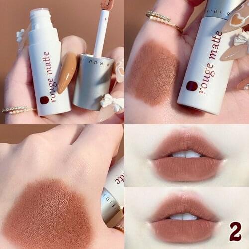 High Quality 1 Pcs Velvety Matte Lipstick Long Lasting Nonstick Cup Not Fade Makeup Cosmetics For Girl Women