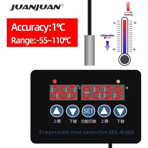 W1020 Thermostat Temperature Control Digital Heat Cool Temp Switch Module DC 12V/24V AC 220V Controller Board with Sensor 50%off