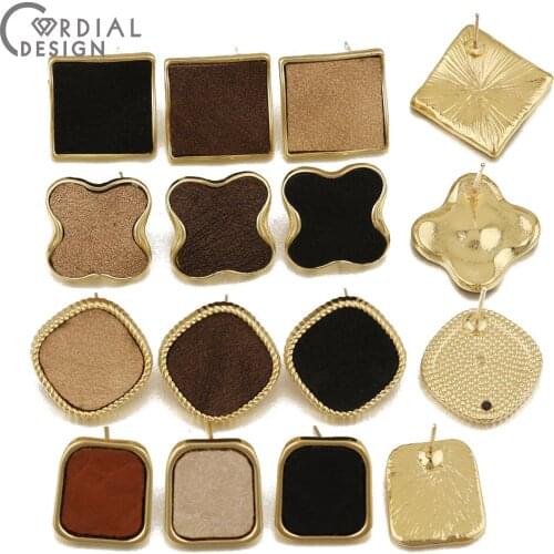 Cordial Design 50Pcs Jewelry Accessories/Leather Effect/Earrings Stud/Geometry Shape/DIY Making/Jewelry Findings & Components