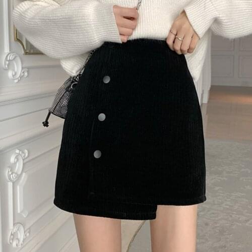 Women Casual A-line Skirt Harajuku High Waist Office Ladies Korean Empire Mini Skirts Irregular