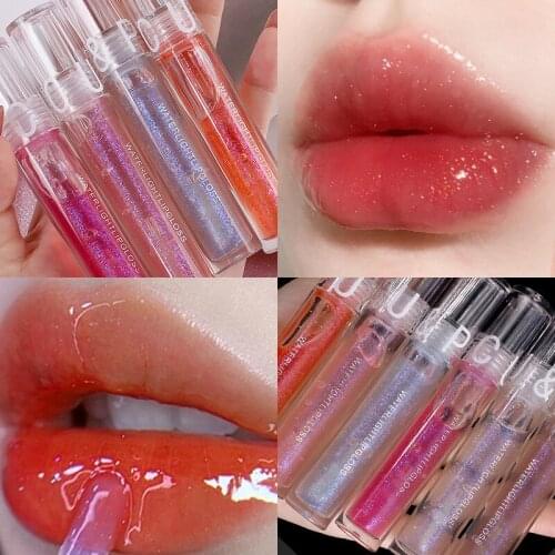 Female Mirror Lip GlossTransparent Water Lip Gloss Moisturizing Lip Glaze Lip Oil Glass Long Lasting Lip Makeup Cosmetics TSLM1