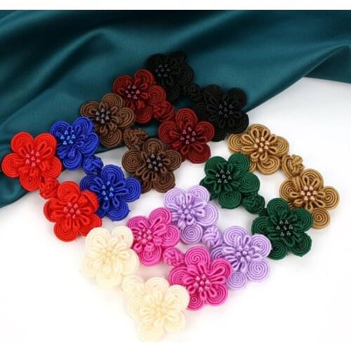 10 Pairs Flower Chinese Handmade Cheongsam Buttons Sewing Knot Fastener DIY Handcraft National Style Clothing Accessories
