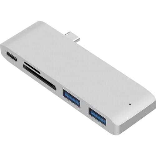 20pcs/lot 5 in 1 Combo Type C Hub USB C USB 3.0 Slot-in Hub Micro SD/SD Card Reader Hub with Charging Port for Macbook