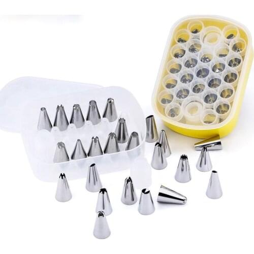24pcs/set Cake Decorating Tips Set Cream Icing Piping Nozzle Icing Piping Pastry Nozzles Baking Accessories Cake Decoration Tool
