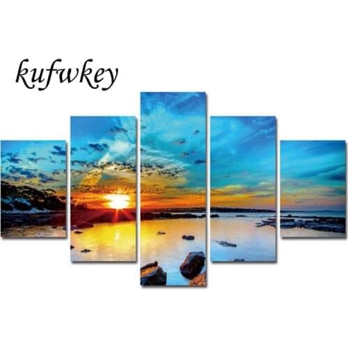 5pcs Full diamond embroidery Nature Rubiks Cube rhinestone 5d diamond painting cross stitch diy diamond painting landscape