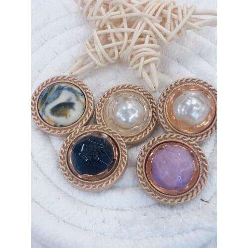 6pcs Gold Metal coat Buttons Decorative for Clothing Designers Craft Needlework Sewing garments 21.5mm25mm