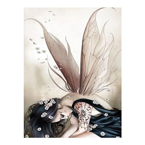 Diamond Painting Figure Butterfly Wing Square Diamond Round Diamond Decoration Customizable Wall Art Decoration Frameless Style