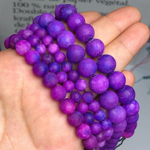 Natural Matte Purple Sugilite Jades Stone Beads Dull Polish Loose Spacer Beads For Jewelry Making Diy Bracelet Necklace 6/8/10MM