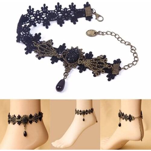 1PC High Quality Fashion Jewelry Chain Sexy Lace Alloy Beads Pendant Foot Anklets For Women Girl