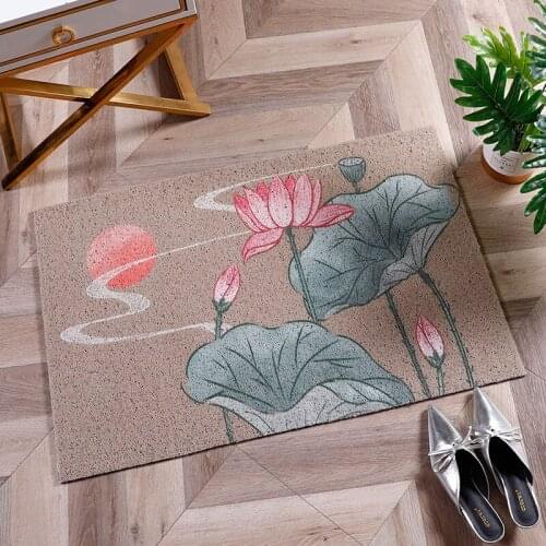 Scene Pattern Door Mat Carpet Living Room Mat Kitchen Mat Bath Mat PVC Silk Loop Mat Carpet Anti-slip Mat DIY Entrance Doormat