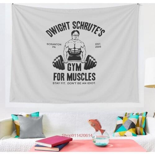 Dwight Schrute Gym For Muscles tapestry Art Wall Hanging Tapestries for Living Room Home Dorm Decor