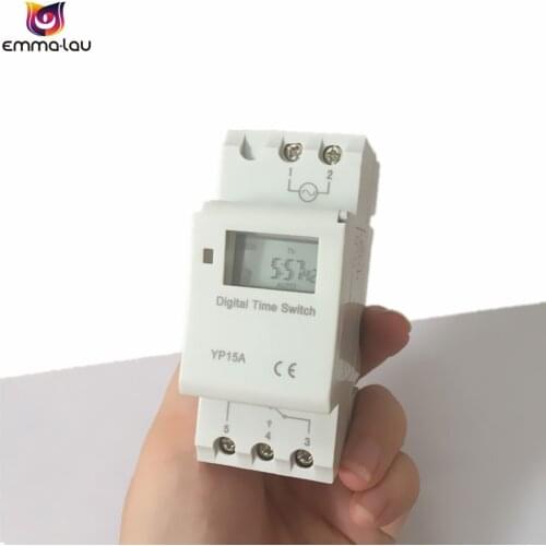 AC 220V TP8A16 Electronic Weekly 7 Days Programmable Timer 16A Digital LCD DIN Rail Relay Timer 16 On/Off Setting Switch