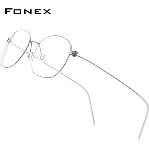 FONEX B Titanium Eyeglasses Frame Men Prescription Glasses Korean Denmark Women Myopia Optical Frames Screwless Eyewear F7513