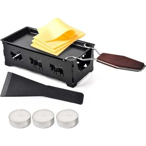 Hot Sale Grill Cheese Raclette Set Non-stick Griller Mini BBQ Cheese Board Baked Cheese Oven Iron Swiss Cheese Melter Pan Tray