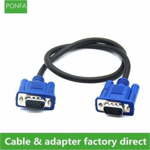 VGA Cable Male to MaleBraided Shielding High Premium HDTV VGA computer tv display signal short cable 0.3m/0.5m/1.3m