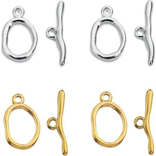 3 Sets Stainless Steel Curved OT Clasps Toggle Clasps Findings Buckle Connector for Bracelet Necklace Jewelry Making Accessories