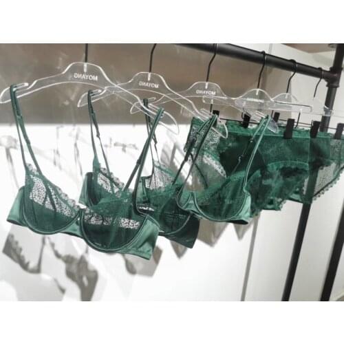 Wriufred Flocking leopard print lingerie set sexy perspective temptation hot ultra-thin bra set ladies plus size underwear set