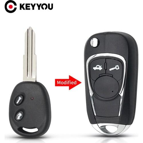 KEYYOU Modified Folding Car Key Case For Chevrolet Aveo Lova Epica Sail Folding Remote Car Key Case 2 Button Left/Right Blade