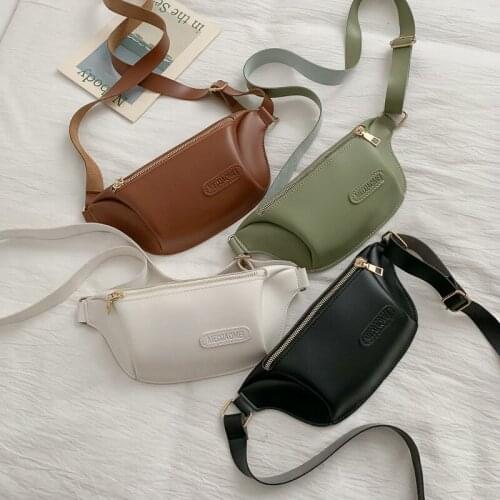 Spring Summer Pure Color Leather Fashion Lady Chest Bag Men Personality Waist Casual Coin Card Purse Designer Shoulder Handbag