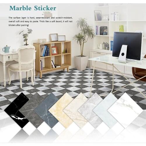4/12pcs Marble Stickers Tile Decor Wallpaper For Living Room Bathroom Vinyl Anti-slip Floor Sticker Kitchen Countertop DIY Decal