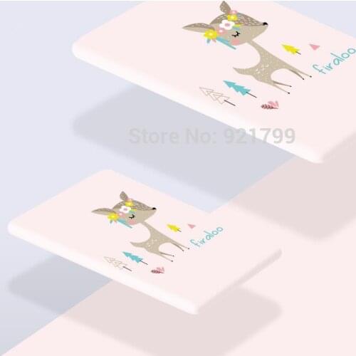 100% Cotton Crib Fitted Sheet Soft Baby Bed Mattress Cover Protector Cartoon Sika Deer Newborn Bedding For Cot Size 120*65cm