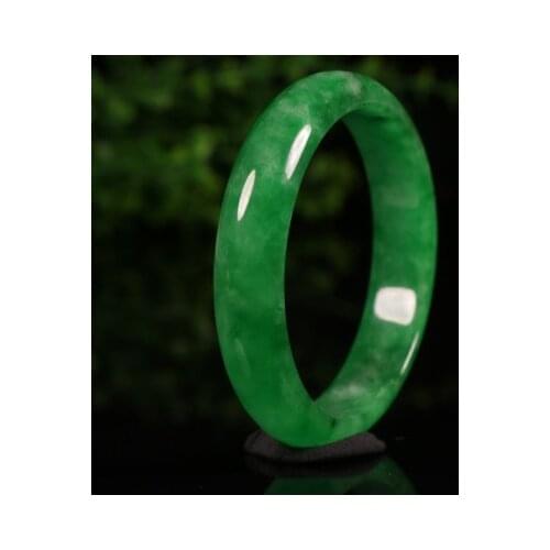 Send National Certificate Natural Myanmar Emerald Green Bangle 54mm-64mm Womens Jade Bracelet Send Girlfriend Send Mom