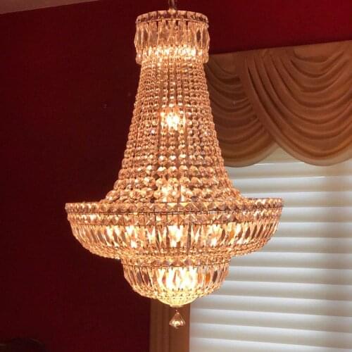 Phube Lighting French Empire Gold Crystal Chandelier Chrome Chandeliers Lighting Modern Chandeliers Light +Free shipping