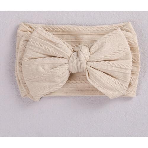Infant Baby Girl Headband Soft Nylon Bow Headbands Elastic Hair Bands Cable Knitting Wide Turban Baby Children Hair Accessories