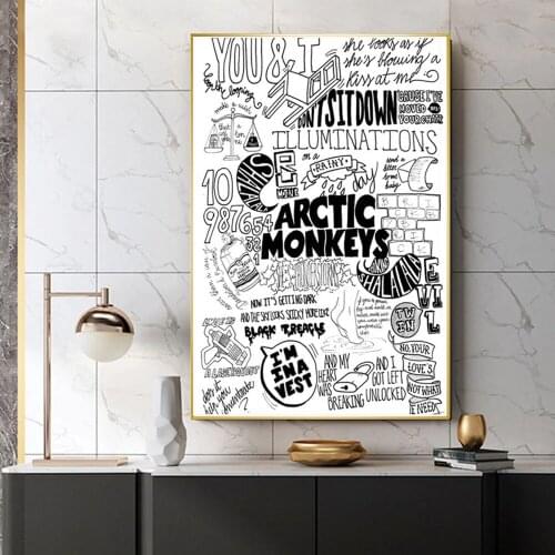 Prints Arctic Monkeys Music Band Quote Poster Wall Art Letter Pictures Canvas Paintings For Living Room Home Decor No Frame