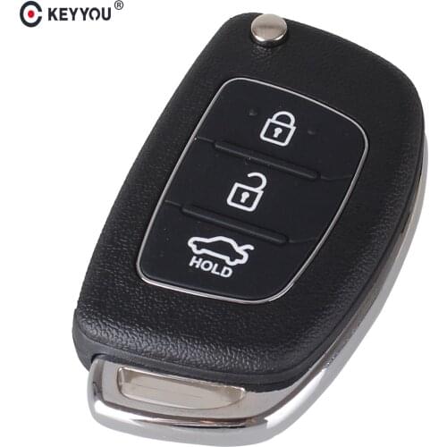 KEYYOU 3 Buttons Flip Folding Remote Key Shell Fob Key Case For Hyundai Mistra ix35 ix45 Series 2 Verna