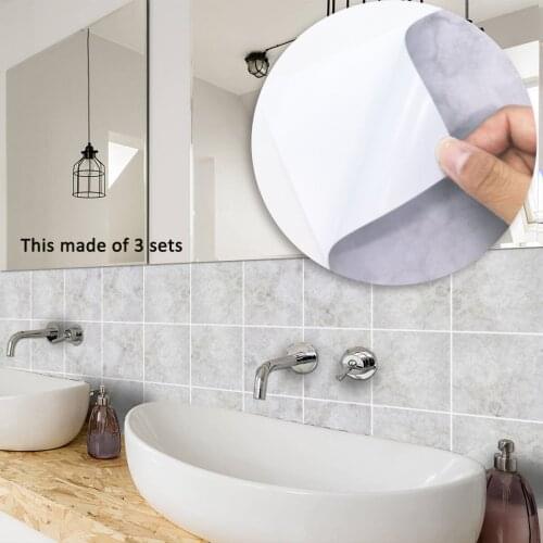 15/20cm Self-adhesive Waterproof Concrete High Grade Gray Tile Sticker Marble Texture Wall Sticker Living Room Kitchen Decor