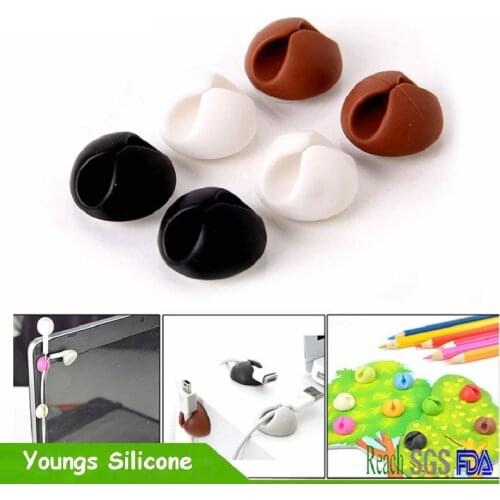 Cable Holder Silicone Cable Organizer Flexible USB Winder Management Clips Holder For Mouse Keyboard Earphone Headset