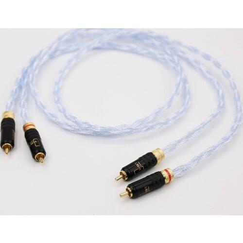 Pair BD-S Silver plated RCA Auido interconnect cable With WBT-0144 plugs connection