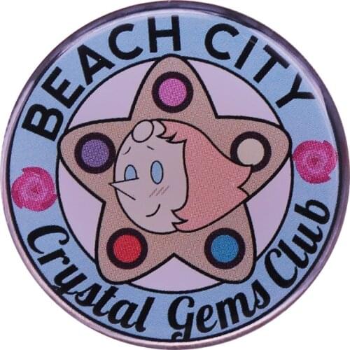 Steven Universe Brooch Beach City Crystal Gems Club Badge Cute Adventure Jewelry