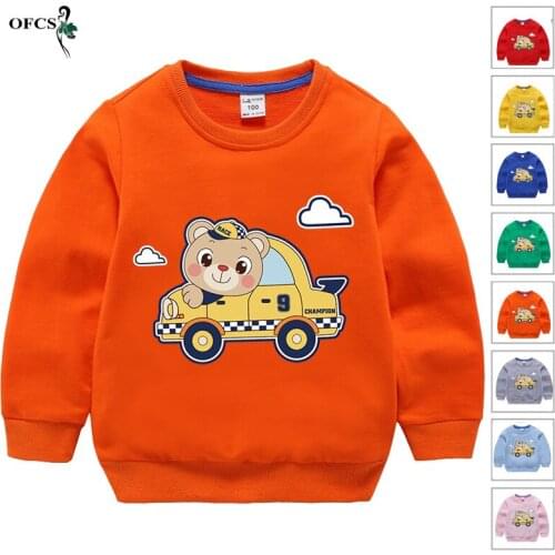 New Autumn Boys and Girls Hooded Sweater Unisex Western Style Shirt Casual Outwear Cartoon Shirt Cotton Tops Childrens Clothing
