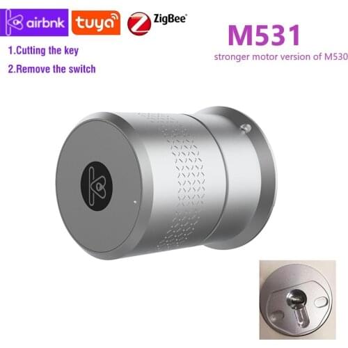 Airbnk M531 TUYA Smart Lock Fingerprint Smart Home Remote ControlWifi Wireless IsralLock Original Cylinder cut key/remove switch