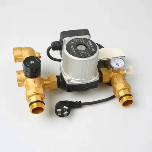 DN25 Water circulating pumps water manifold hot / cold water mixing valve for radiant floor heating system thermostatic control