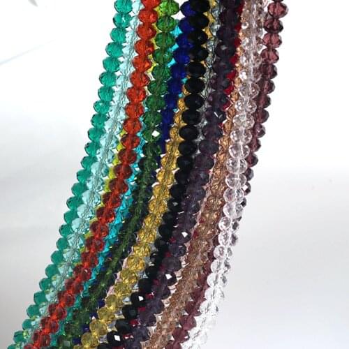 100pcs/lot 6mm Colorful Flat Round Crystal Beads Transparent Glasses Jewelry Beads High Quality Loose Ball Beads for DIY Jewelry