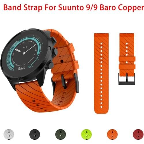 24mm Soft Silicone Band Strap for Suunto Spartan Sport Wrist HR Women Men Sport Watchband Bracelet Belt for Suunto 9/ 9 Baro /D5