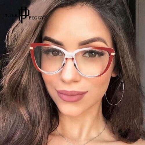 Anti Blue Light Computer Clear Lens Eyewear Vintage Square Gradient Frames Women Men Fashion Luxury Brand Glasses Frame