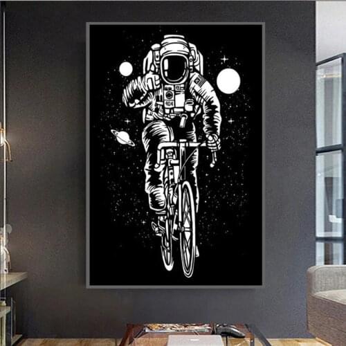 Astronaut Bicycle Fish Skater Galaxy Boat Wall Art Canvas Painting Nordic Posters Prints Wall Pictures Living Room Home Decor