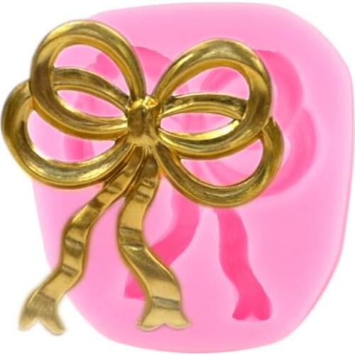 Bow Ribbon Silicone Mold Fondant Cake Decorating Tools DIY Party Cupcake Topper Molds Candy Clay Mould Chocolate Gumpaste Moulds