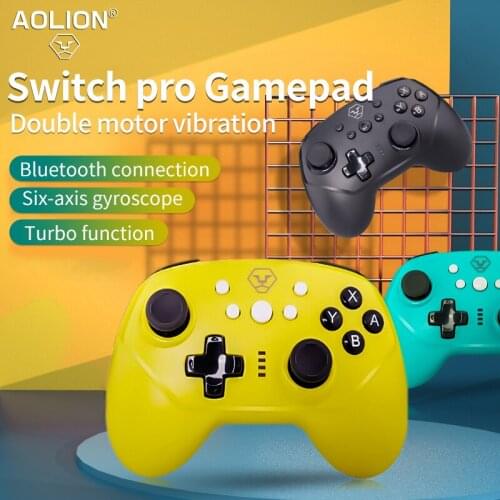 Wireless Bluetooth Controller Gamepad with 6-Axis Double Vibration Game handle for NS Switch Pro Switch Lite Controller