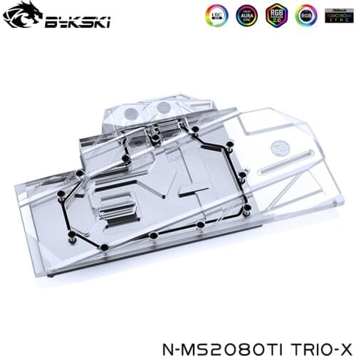 Bykski Water Cooling Block Compatible MSI Geforce RTX 2080Ti GAMING X TRIO,GPU Block,Support Mobo Control ,N-MS2080TI TRIO-X