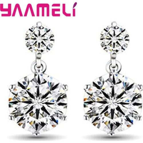 Big Promotion Round Pendant Drop Earrings For Women 925 Sterling Silver Six Claw Design Earrings Free Shipping