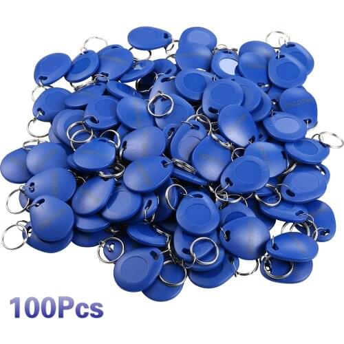 100Pcs TK4100 125khz RFID Keychain Card Tag ID Keyfob Key Door Entry Access Control System Management KeyChain Token