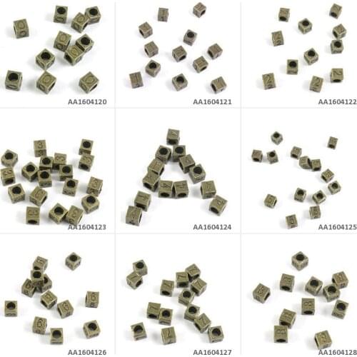 Antique Bronze Tone Jewelry Charms Cube Number Numeral Loose Beads 8 7 6 5 4 3 2 1 0 Beading Craft Making Crafting