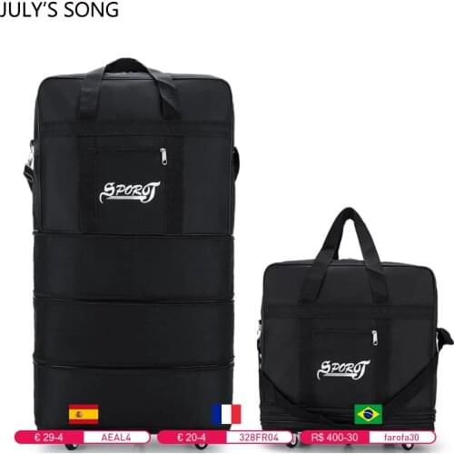 Consignment Trolley Case with Wheels Folding Large Capacity Travel Bag Oxford Cloth Carry On Hand Luggage Suitcases