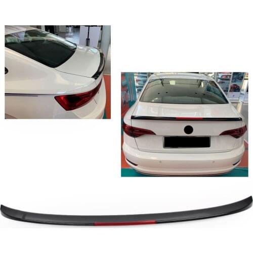 For 2019 Volkswagen Sagitar Jetta Car Rear Spoiler Tail Trunk Wing w/ Light ABS Auto Exterior Moulding Gloss Black